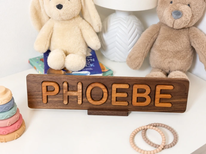 Walnut board with American Cherry letters